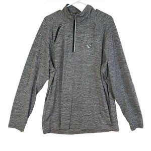 cheetah mens xl gray 1/4 zip tech shirt jacket zip pocket athleisure